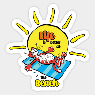 Summer Tiger, Life is Better at the Beach Sticker